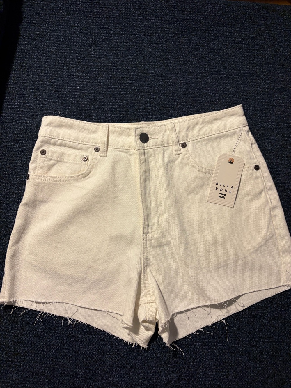 Billabong Women's White Raw-Hem Denim Shorts